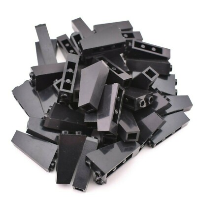 TCM BRICKS Black Inverted Slope 75 2x1x3 Roof X25 Compatible Parts fits 2449