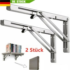 2X Schwerlast Wandkonsole 200-500mm Edelstahl Klappbar für Regal Tisch Halterung