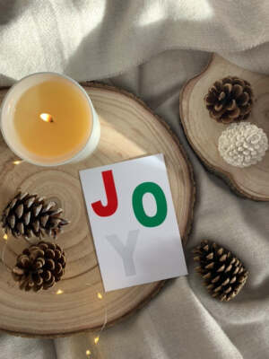Joy Rot Grün Silber 2021 Winter Weihnachten Saison Wand Wohndeko Druck