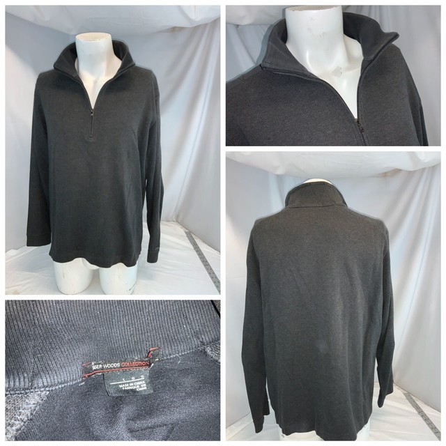 Nike Tiger Woods Golf Pullover L Men Gray Â¼ Zip 100% Cotton Mint YGI D0-221 | eBay