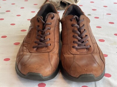 Ecco brown leather oxford shoes distressed‎ two tone lace up men 11.5 US Ecco Fusion Brown Leather Lace Up Oxford | Mercari main image 4