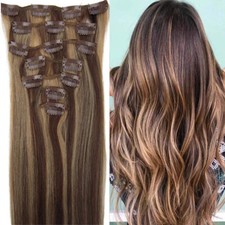 Clip in Hair Extensions Real Human Hair Double Weft Clips in Remy Hair Full Head