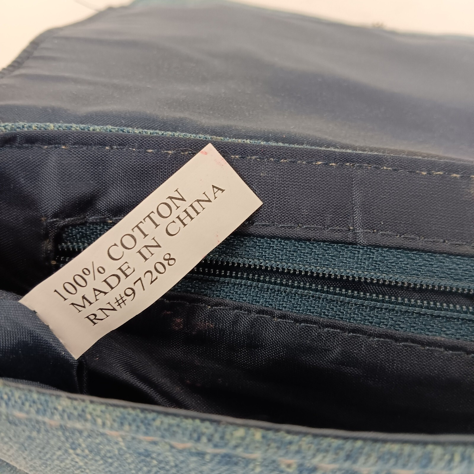 Womens Solid Blue Rectangular Shaped Studded Deni… - image 7