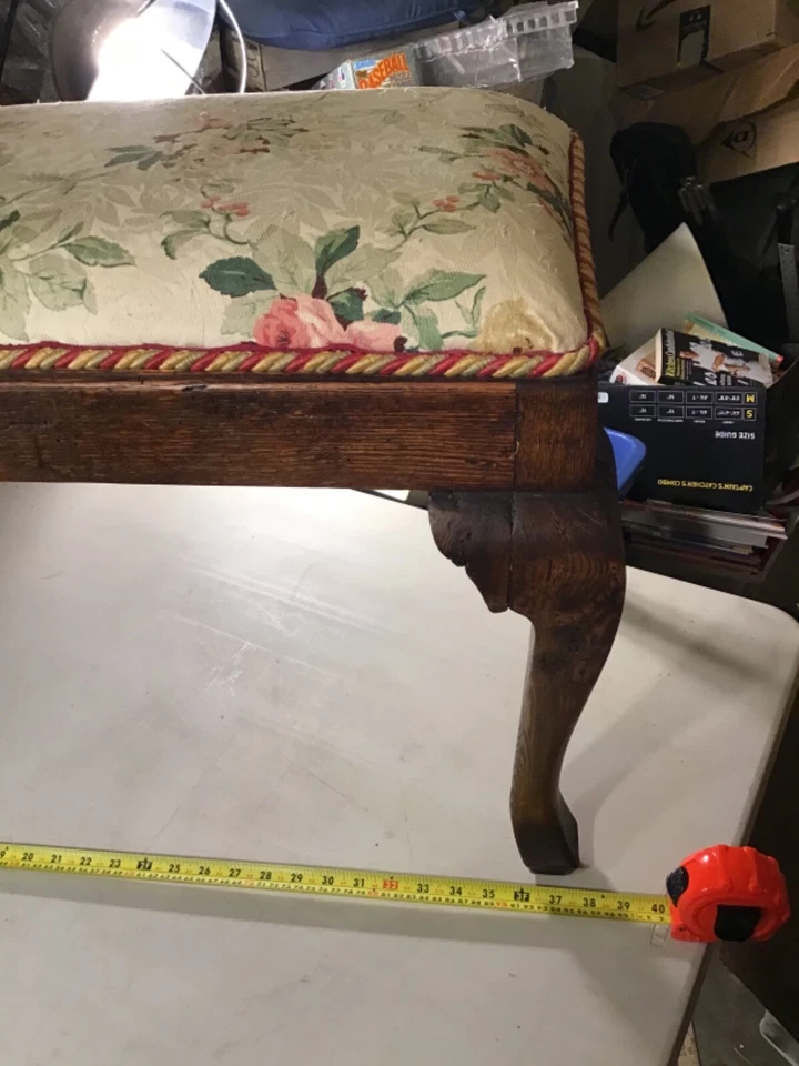 Antique Late 1800’s Bedside Bench With Floral Pillow 38”Lx20”Wx20”H Read Below - Image 3 of 4