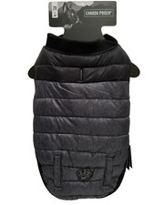 Canada Pooch Summit Stretch Vest Puffer Dog Jacket Size 20 Black Gray NWT