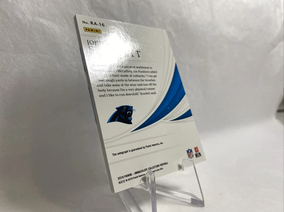 JORDAN SCARLETT 2019 PANINI IMMACULATE RC ROOKIE AUTO /99 PANTHERS - Image 3 of 4
