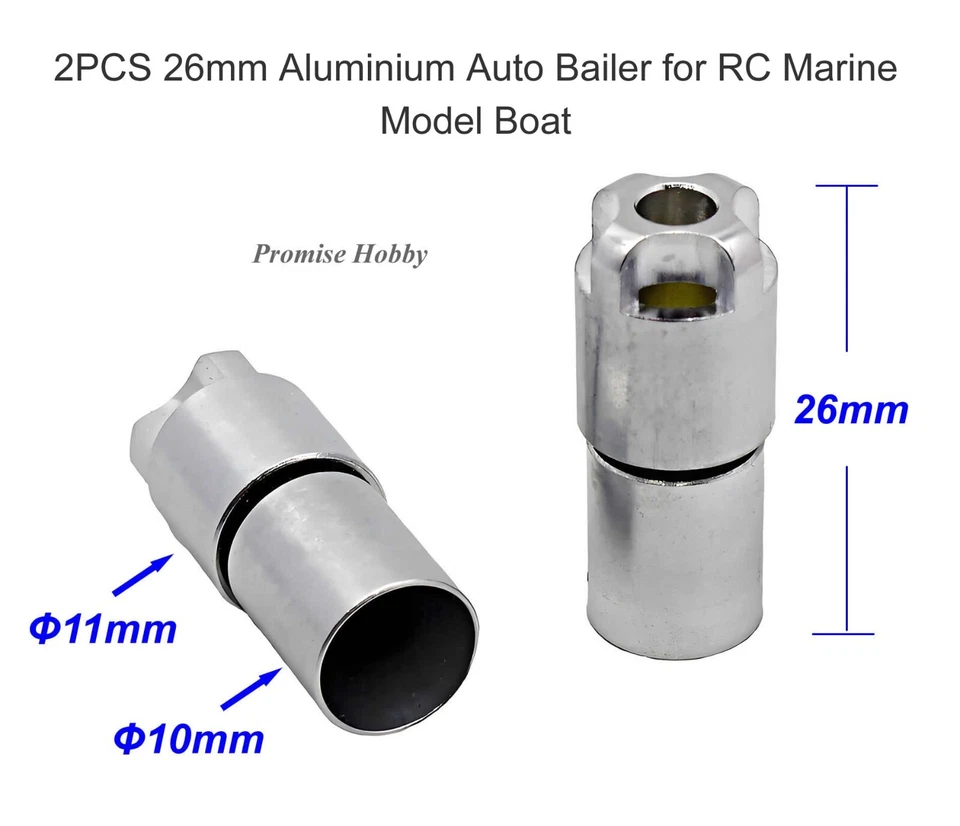 2PCS Aluminium Auto Bailer for Electric Nitro Gas RC Marine Model Boats - Image 2 of 3