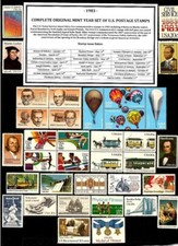 1983 Complete Year Set of Mint Vintage Commem...