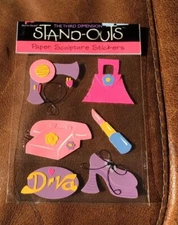 VINTAGE Provo Craft Stand Outs Paper Sculpture Stickers DIVA GIRL *