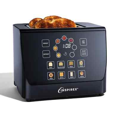 Inspirex Touchscreen Smart Toaster 2-Slice Black 1000W Digital - XTOSMC2BK