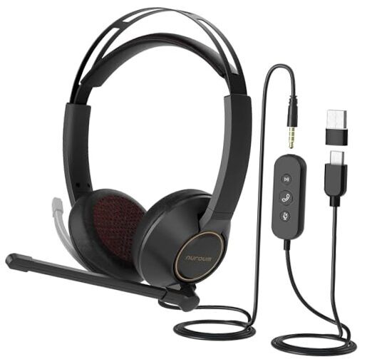 Wired Stereo Headset with Noise Canceling Dual-Ear Design HP11DU
