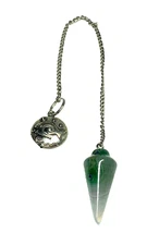 Green Quartz  Cone Crystal Dowsing Pendulum Divination Tool Fish Charm