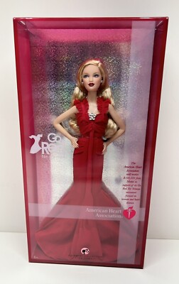 2007 Barbie Go Red for Women American Heart Pink Label Mattel K7957 New