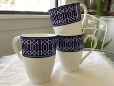 LENOX Party Link Blue Mug Set of 3