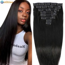Brazilian Remy Hair Clip In Human Hair Extensions 8Pieces/Sets Full Head 120G