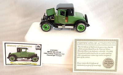 National Motor Museum 1926 Chevy Superior V 2-passenger Coupe 1:32 Scale w/ Cert