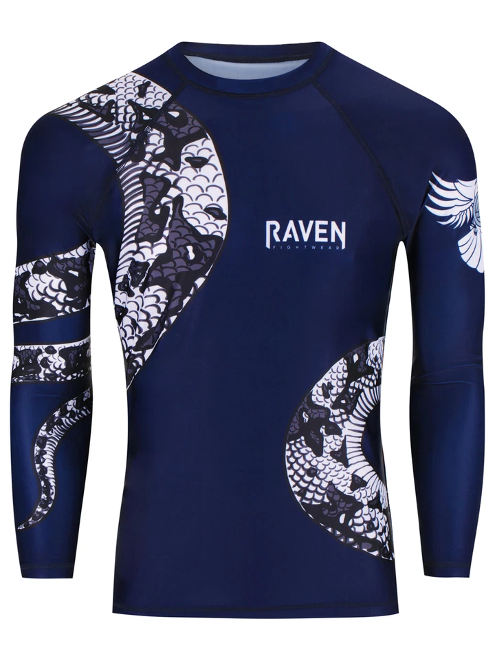 Raven Fightwear Para hombres Constrictor Snake BJJ Protector contra Erupciones MMA Azul Marino  Foto 2 de 3