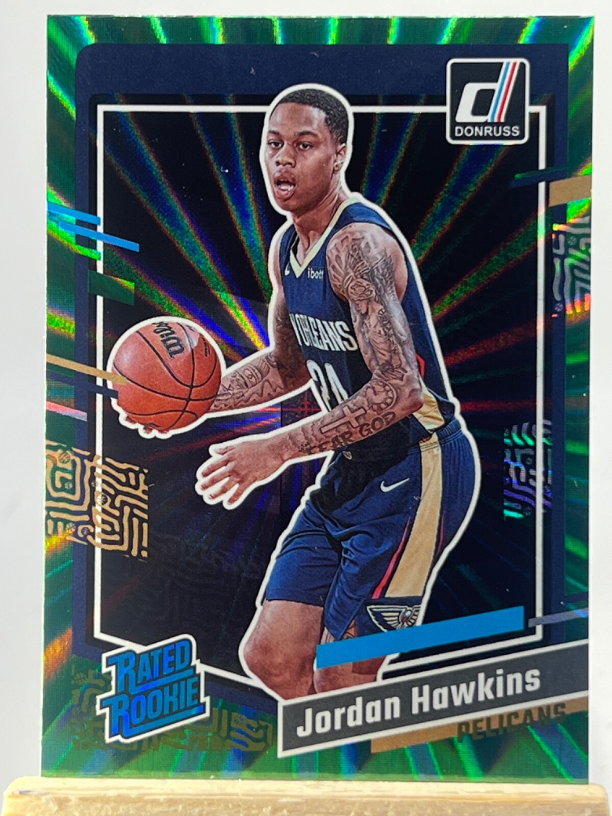 2023-24 Panini Donruss - Rated Rookie #219 Jordan Hawkins (RC) Green Laser