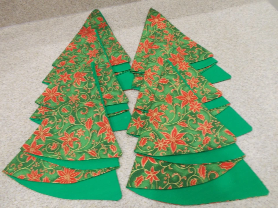 Guardanapos de árvore de Natal 6 meio círculo dobrados para formar árvore - Imagem 2 de 4