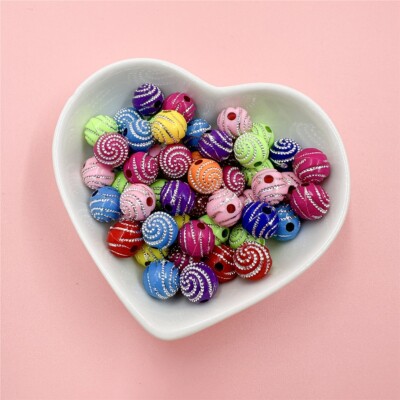 DIY Accessories 8mm 100 Pcs Acrylic Spacer Beads Rhinestone Loose Beads