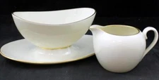 Lenox Olympia Gold Lot of Gravy Boat with Attached Underplate and Creamer X303