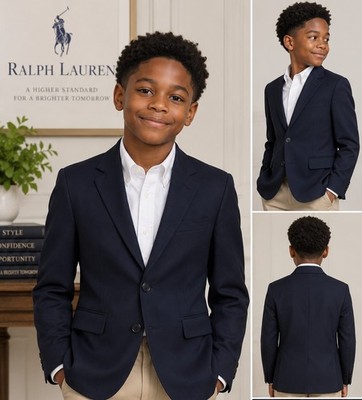 Lauren Ralph Lauren Youth Blue Blazer Jacket Size 16R Poly Rayon Suit Separate