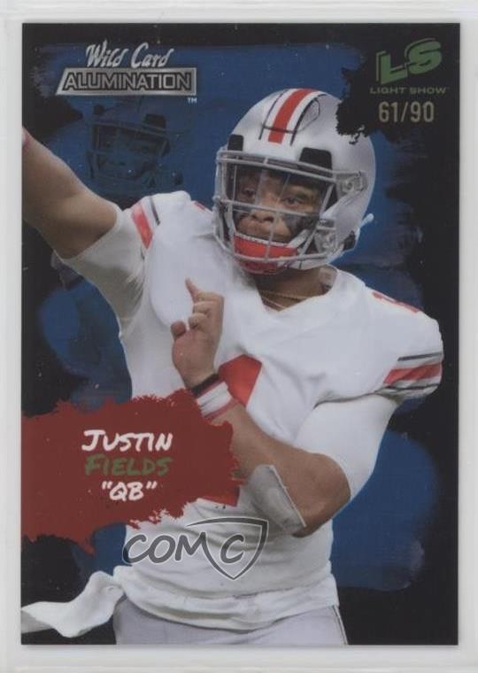 2021 Alumination Light Show Red Chase - Blue 61/90 Justin Fields Rookie RC o7m