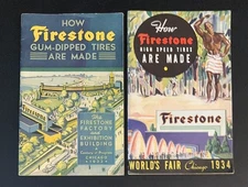 Firestone Gum-dipped/High Speed Tire Booklets - 1933 & 1934 Chicago World's Fair