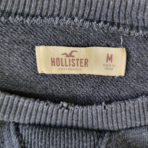 Hollister Women's Relaxed Fit Distressed Blue Crew Neck Sweatshirt Size Medium - Picture 8 of 11