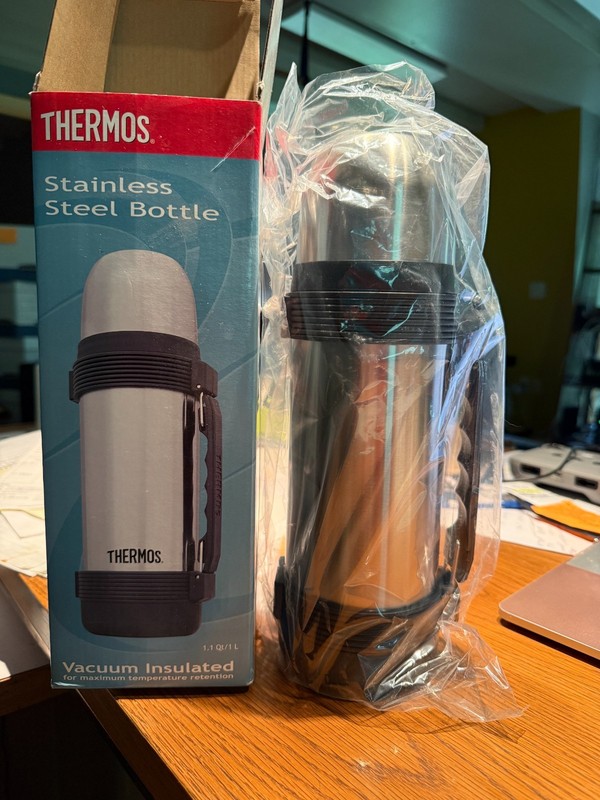 Stanley Stainless Steel Wide Mouth Thermos Bottle with Handle 1.1 Qt  NEW