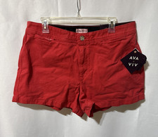AVA Viv Women's Plus Size Denim High Rise Shorts Red Choose Size