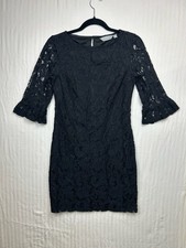Dorothy Perkins Black lace shift dress Woman's size 6 lace floral party dress