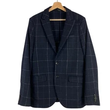 Scotch & Soda Windowpane Woolblend Sport Coat Blazer Jacket M Navy Blue