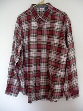 IZOD Stewart Plaid Flannel Shirt Size L Button Up / Button Down Soft Cotton/Poly