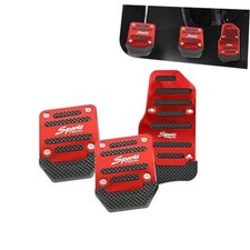 Car Pedal Pads, Non-slip Thickened Covers for Brake Throttle Clutch, 3 PCS Red