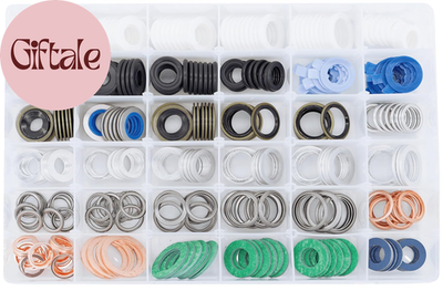 #ad 330PCS 36 Popular Sizes Mater Oil Drain Plug Gaskets Washer Assortment Kits Rep $117.95