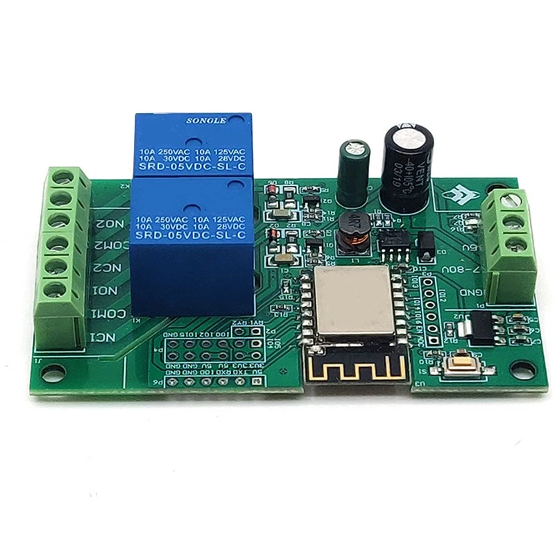 ESP8266 ESP-12F WIFI Relay Module 2CH 5V/8-80V Relay Develop Board for 8008