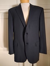 Canali Mens Size 46 Travel/ Water Resistant Black Suit Jacket Wool Made In Italy