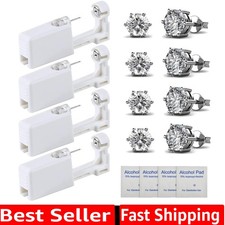 User-Friendly Ear Piercing Kit: 4 Guns and 5mm Silver Studs for Home  Salon