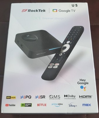 RockTek GX1 4K UHD Google TV Streamer, HDR, Dolby Vision, Atmos, Wifi6