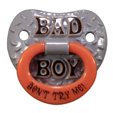 BAD BOY PACIFIER baby boys infant glow dark skull halloween shower gift
