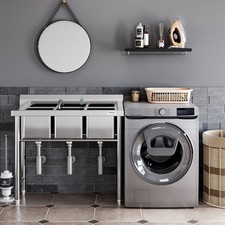 Stainless Steel Utility Sink Single Dual Triple Bowl Kitchen Sink Restaurant