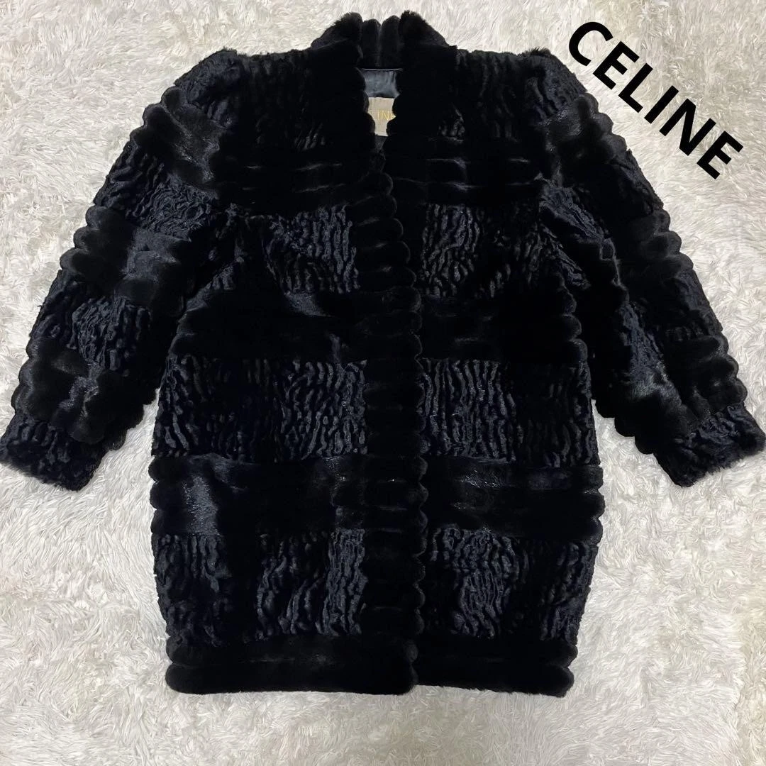Cappotto pelliccia Celine vero nero L