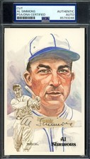 Al Simmons PSA DNA Coa Signed Perez Steele Postcard Cut Autograph