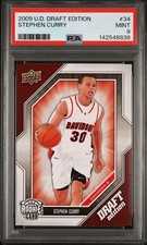 2009-10 Upper Deck Stephen Curry #34 Rookie Card RC Golden State Warriors PSA 9. rookie card picture