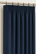 Image of Navy Blue Blackout Curtains Pencil Pleat Thermal Insulated Room Darkening Panel