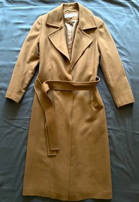 Trina Turk Camel 100% Cashmere Lined Belted Wrap Coat NEW without Tags Size 10