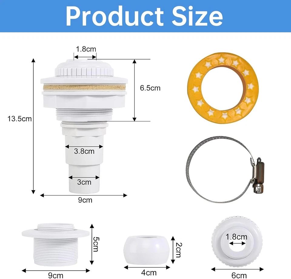 Bocchetta D'Ingresso per Piscina,Ugello Di Ritorno Con Testa Orientabile,Ugello - Immagine 2 di 4