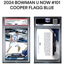 Topps 2024-25 Bowman U Now Cooper Flagg #101 Blue /49 Rookie PSA 10 Duke