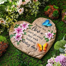 10 Inch Memorial Garden Stone Sympathy Gift for Loss of Loved Stepping Stones...